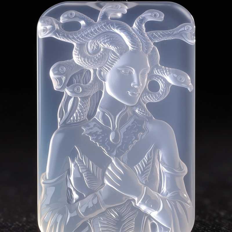 Zurah-Ma'yal The Mother of Molting Chalcedony Carved Pendant Necklace