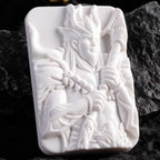 Antrilea Cthugha The Burning One Hand-Carved Pendant | White Ceramic/Stone Necklace | Fomalhaut Inspired Occult Accessory