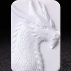 Handcarved Moon-Beast Pendant | Cthulhu Mythos Inspired Jewelry | White Porcelain Dragon Necklace for Cosmic Horror Fans