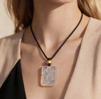 Byakhee Hand-Carved Icy Chalcedony Baby Dragon Pendant Necklace - Translucent White Agate Fantasy Winged Dragon Amulet for Women & Men, Gothic Mystical Jewelry Gift for Dragon Lovers