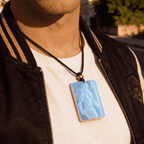 Hand Carved Dagon Opalite Pendant - Lovecraftian Cthulhu Mythology Jewelry