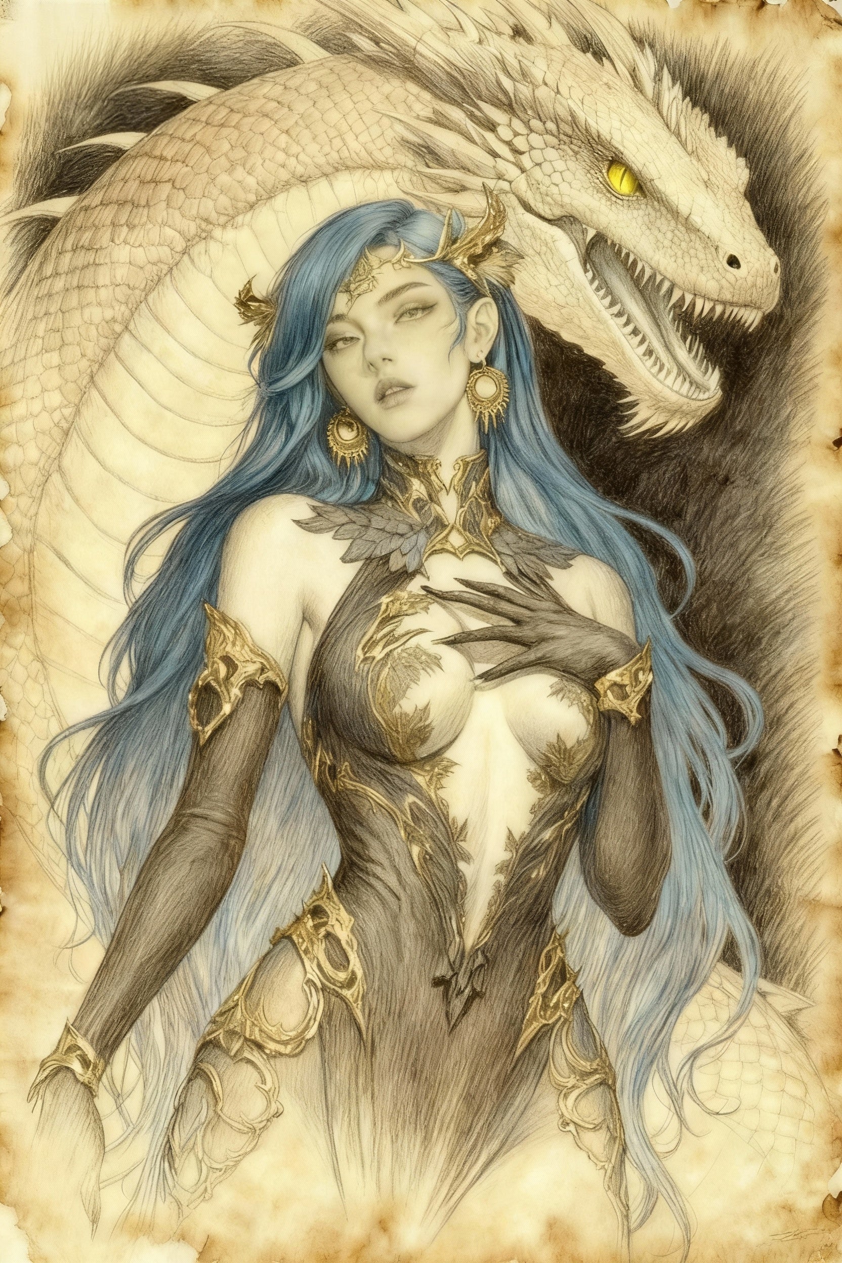 Cthulhu Mythos Ayi'ig "God of Venomous Wrath" Serpent God Icy Opalite Pendant - Great Old Ones Jewelry