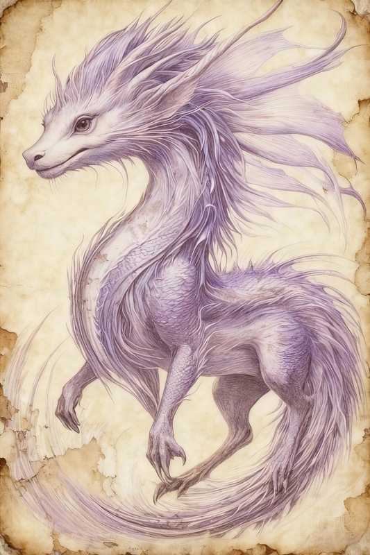 Amethyst Deep One Dragon Pendant | Cthulhu Mythos Jewelry | Hand-Carved Crystal Necklace for Cosmic Horror Fans