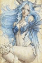 Arctic Aurora Fae-Dragon Opalite Carved Pendant | Fantasy Dragon Goddess Amulet