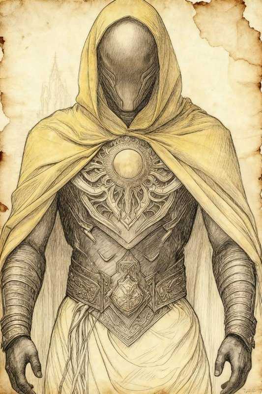 Unisex Gothic Hastur King in Yellow Pendant | Dark Fantasy Lovecraft Horror Occult Necklace